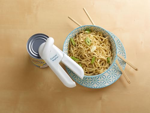 Culinare MagiCan, Manual Can Opener with Lid Release - Heavy Duty Lid Opener Kitchen Gadgets - Home Can Lid Opener Manual - Easy to Use Hand Held Effortlessly Open Cans, White, Stainless Steel