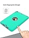 iPad Mini Case, Vogue Shop 2in1 Hybrid Case Cover for iPad Mini 1 2 3 Hard Cover for iPad Mini Printed Design Pc+ Silicone Hybrid High Impact Defender Case Combo Hard Soft Case Cover (Aqua+Grey)