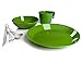 GSI Outdoors Cascadian 1 Person Table Set for Camping & Outdoors - Plate, Bowl, Mug Cup & Cutlery - Green