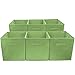 Sorbus Foldable Storage Cubes - 6 Fabric Baskets for Organizing Pantry, Closet, Shelf, Nursery, Playroom, Toy Box, Cubby - 11 Inch Dual Handle Collapsible Closet Organizers and Storage Bins (Green)