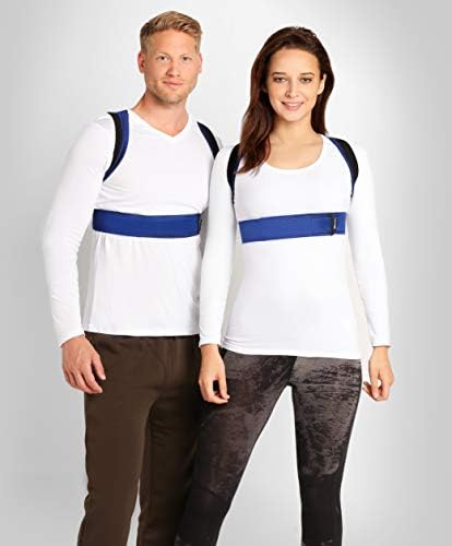 Stylish Outlook and Reliable - Upper Back Posture Corrector for Men and Women by BeFit24 - for Active or Sedentary Work and Lifestyle - Size 1 - Blue/Black