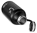 Swig Savvy Vacuum Insulated Stainless Steel Double Wall Wide Mouth Sports Water Bottle with Storage Sleeve, 64 Ounces, Black