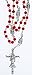 1 Piece AURA VARIETY Santa Muerte Rosary 21 INCH Long with RED Beads - HOLY Death - Day of The Dead - Dia DE Los Muertos