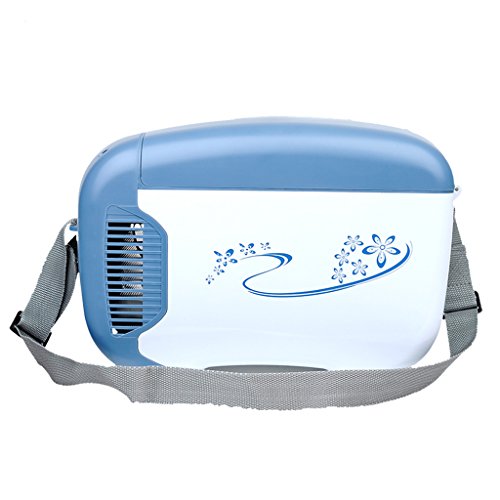 Click Here to See More Images YI HOME- Portable Car Refrigerator Mini Fridge Household Small Electronic Freezer Travel Cooling Heating 4L Blue