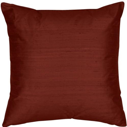Custom Silk Creations - Deluxe - Decorative Designer 24"x24" Silk Dupioni Square Pillow - 5 Sizes Available - Fabric Pattern: Wine