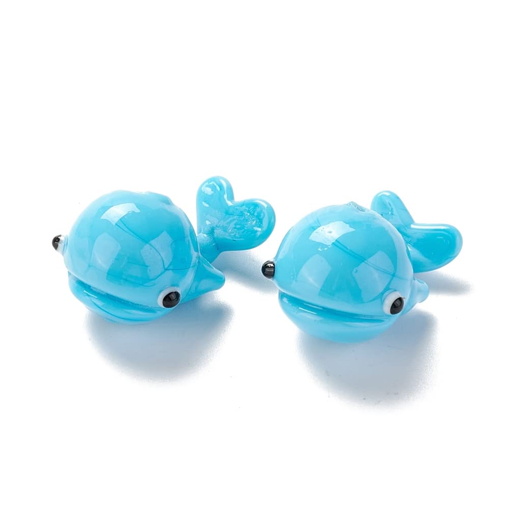 Boutigem 5pcs Handmade Sea Whale Lampwork Beads Cute Ocean Theme Bead for Jewelry Making DIY Bracelet Necklace Earring Decor Accessories — image 1