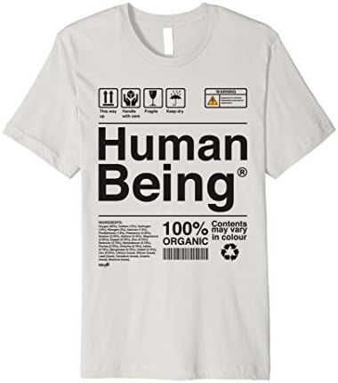 Mens Human Being Science Ingredients tshirts Large Silver