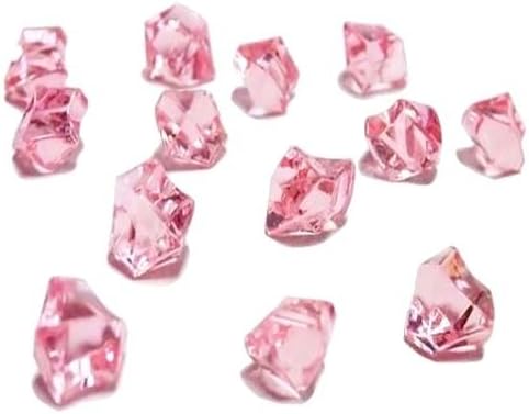 Ice Rock Crystals Treasure Gems for Table Scatters, Vase Fillers, Event, Wedding, Birthday Decoration Favor, Arts & Crafts (1 lb. Bag) by Homeneeds Inc (Pink)