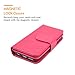 iPhone 6S Case, HESPLUS [Detachable Wallet] iPhone 6 Wallet Case with [9 Card Slot][ID Holder][Wrist Strap] - Premium Magnetic Leather Flip Cover Case for iPhone 6/6S - Pink