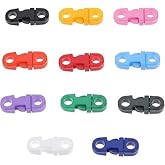 DPWOUM 20Pcs Muticolor Breakaway Buckles Mini Safety Plastic Contoured Side Release Buckles Breakaway Clasp for Necklace Bracelet Webbing Backpack Sewing Accessories