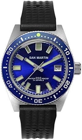 62MAS Men's Automatic Diving Watch Sapphire Crystal 200m Water Resistance Stainless Steel Case Silicone Strap