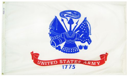 Annin Flagmakers Model 439035 U.S. Army Military Flag 3x5 ft. Nylon SolarGuard Nyl-Glo 100% Made in USA to Official Specifications. Officially Licensed Manufacturer.