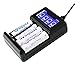 AA Battery Charger, IMOE Smart LCD Display 4 Bay AAA AA batteries Charger with USB Port for Ni-MH Rechargeable Batteries Build in Intelligent Circuits Protection