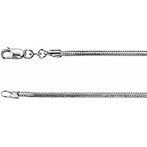 Sonia Jewels Solid 925 Sterling Silver 1.5mm Snake Chain Necklace Secure Lobster Clasp Closure 18"