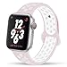 YC YANCH Greatou Compatible for Apple Watch Band 38mm 40mm,Silicone Sport Band Replacement Wrist Strap Compatible for iWatch Apple Watch Series 5/4/3/2/1,Nike+,Sport,Edition,S/M,Pearl Pink White