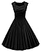 VOGVOG Women's 1950s Retro Vintage Cap Sleeve Party Swing Dress, Black, Large