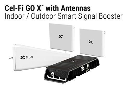 Cel-Fi GO X | Cell Phone Signal Booster for AT&T | 2 Directional Panel Antenna Bundle Kit - All Accessories Included | Multi-Carrier Support with Carrier Switching | Up to 100 dB Multiuser Gain