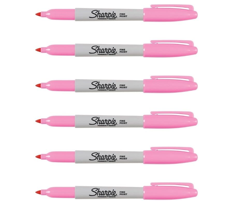 Sharpie Permanent Markers, Fine Point, Pink – Pack of 6 – Vibrant, Quick-Drying & Fade-Resistant Ink for Art, Crafts, DIY & Office Use
