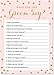 What Did The Groom Say Bridal Shower Game (Faux Gold Glitter on Pink) - 24 Count