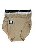 Bali No Lines No Slip Hipster with Lace 3 Pack Panty V406 (Black, White, and Nude)