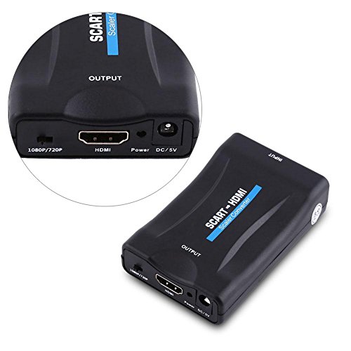 Pangding 720P 1080P Scart to HDMI Audio Video Converter Scalers Adapter with USB Cable