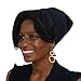 Satin Life Adjustable Drawstring Soft Slouchy Satin Lined Hat (Black)