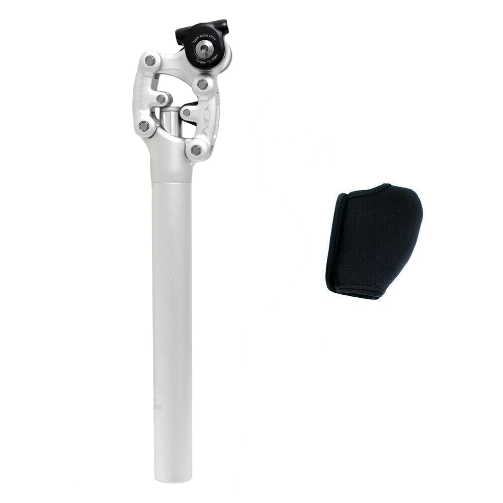 SR SUNTOUR SP12 NCX Suspension Seat Post w/ Protective Cover 30.9X350mm , Silver, VK2754