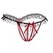 KHUFUZI Women's Sexy Hollow Out Panties Underwear Cute Nightwear Sleepwear Soft Lingerie Undies For Wife Girlfriend (RedBlack)