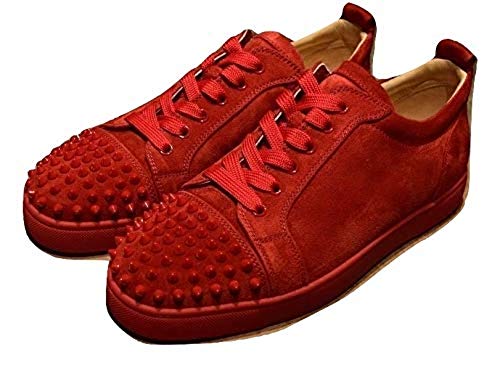 Christian Louboutin Auth Louis Junior Spikes Veau Velours Red Size 10