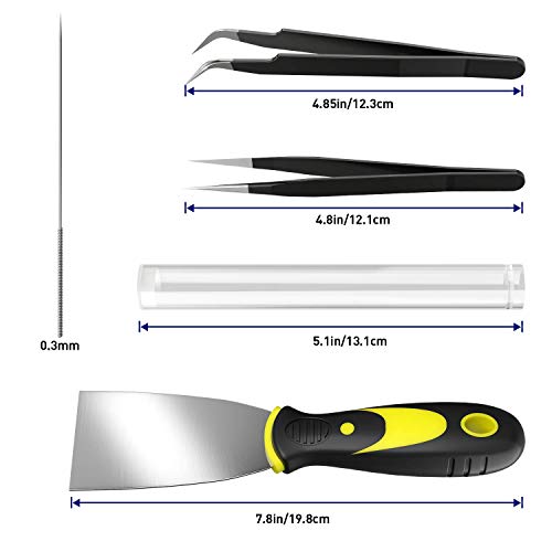 MUSCCCM 15 Pcs 3D Printer Nozzle Cleaning Kit - Premium 3D Print Tweezers Removal Tool Kit Spatula Palette Knife for Cleaning Printers - Thumbnail 3