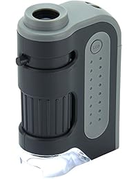 Microscopio de bolsillo Carson MicroBrite Plus 60x 120x con iluminación de energía LED (MM 300).