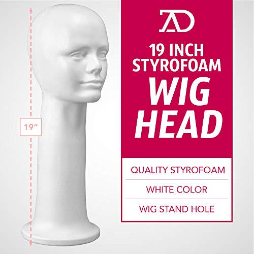 19'' Inch Styrofoam Head Foam Wig Head Mannequins, Style, Model