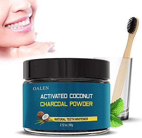 Activated Charcoal Natural Teeth Whitening Powder(60g) by tensem Teeth Whitening Powder with Bamboo Brush Efficient Alternative to Charcoal Toothpaste, Strips, Kits, Gels Easy Cleaning No Hurt on Ena
