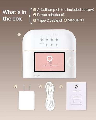 Lámpara de Uñas LED UV con IA O NAIL - Smart Precision Scan Reduce Exposición UV, Secador para Uñas de Gel con 109 LEDs Pantalla HD, Luz de Curado Rápida Profesional PRO MAX (Batería No Incluida)