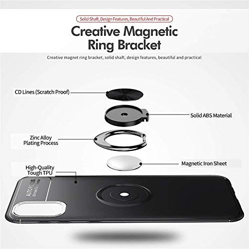 Designerz Hub® Samsung Galaxy A51 Sleek Rubberized Case with Chrome Plating Ring Stand Back Cover Case Designed for Sams