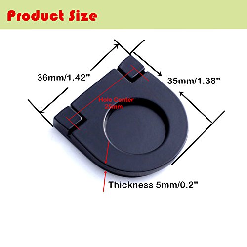 SamIdea 3-Pack Recessed Type Rustproof Alloy Door Furniture Flush Pull Handle Knobs,Black