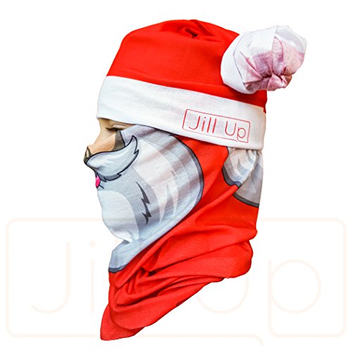 Christmas Santa Tubular Half Face Mask Neck Warmer Unisex Costume Headwear Gift Set - Thumbnail 4