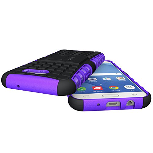 For Samsung Galaxy J3 Emerge Case, J3 Prime / J3 Mission / J3 Eclipse / J3 2017 / J3 Luna Pro / Sol 2 / Amp Prime 2 / Express Prime 2 Case, OEAGO Tough Rugged Dual Layer Case with Kickstand (Purple) - Thumbnail 6