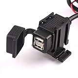 RioRand Waterproof Dual USB Charger Motorcycle Cell-Phone Charging Port 12V to 5V/2.1A Power Adapter RioRand Waterproof Dual USB Charger Motorcycle Cell-Phone Charging Port 12V to 5V/2.1A Power Adapter