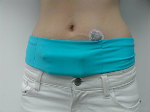 Diabetic Insulin Pump Belts/Bands - Velcro Closure in Pocket, Medium, Turquoise
