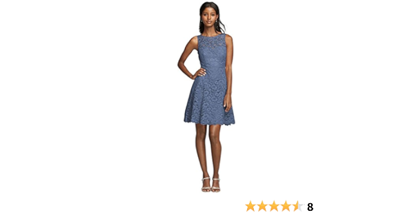 short sleeveless all over lace bridesmaid dress