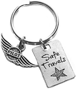 Heart Projects Pilot Safe Travels Charms Keychain Bag Luggage Gift