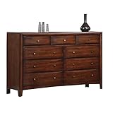 Hillary 9-Drawer Dresser Warm Brown
