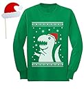 Big Trex Santa Ugly Christmas Sweater - Children Funny Long sleeve kids T-Shirt