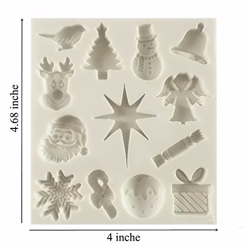 Efivs Arts Christmas tree/Santa Claus/Elk/Snowflake/Bell/Christmas Gift Shaped Fondant Silicone Mold Sugar and Gum… 2 Efivs Arts Christmas tree/Santa Claus/Elk/Snowflake/Bell/Christmas Gift Shaped Fondant Silicone Mold Sugar and Gum… - Image 3