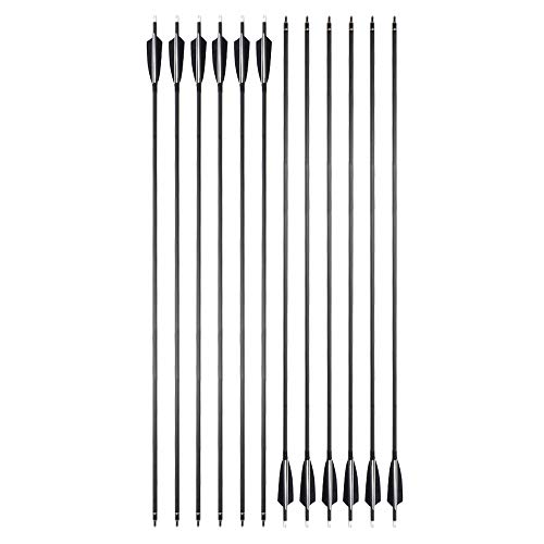 Huntingdoor 12Pcs 30 Inch Archery Carbon Arrows Spine 550 Hunting...