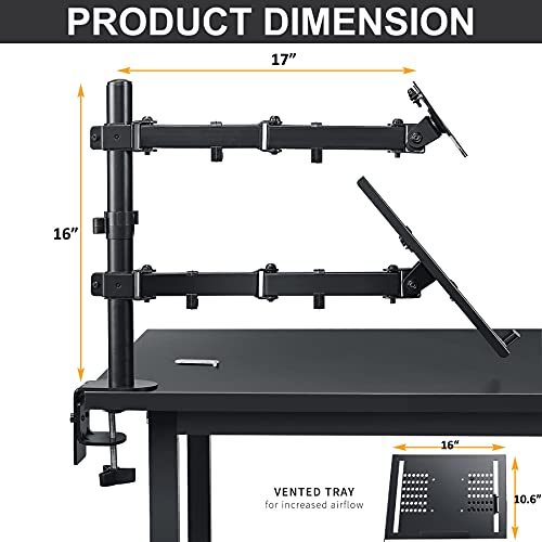 MOUNT Laptop Monitor Mountstand with Keyboard Tray,Adjustable