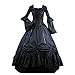 Fantasy_Outlet Black Square Collar Gothic Victorian Prom Dress