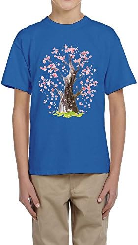 Landscape With Volcano And Japanese Trees On A Cloudy Sky Mens Short Sleeve Funny Tee T-Shirt Medium RoyalBlue