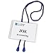 C-Line Hanging Style Name Badge Holders with Adjustable Blue Bolo Cord and Inserts, 4 x 3 Inches, 25 per Box (96053)